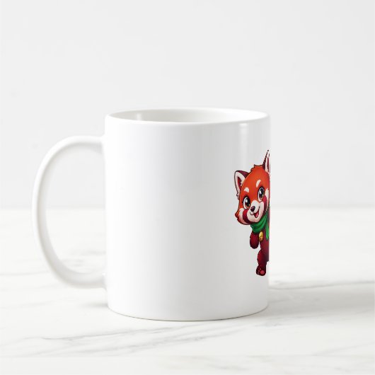 Roter Panda-Weihnachtsstrumpf Kaffeetasse (Links)