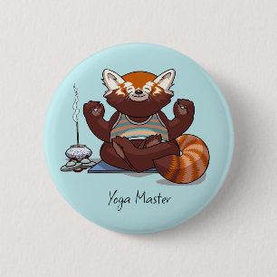 Roter Panda Yoga Meister Studentengeschenk Tierkun Button