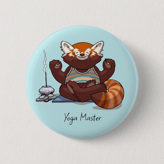 Roter Panda Yoga Meister Studentengeschenk Tierkun Button (Vorderseite)