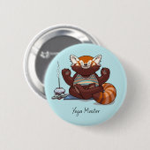 Roter Panda Yoga Meister Studentengeschenk Tierkun Button (Vorne & Hinten)