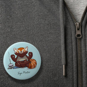 Roter Panda Yoga Meister Studentengeschenk Tierkun Button