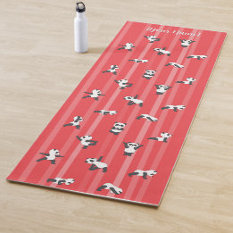 Roter Panda-Yogamatte mit individuellem Namen auf Yogamatte