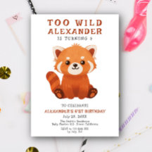 Roter Panda Zu Wilder Geburtstagsparty