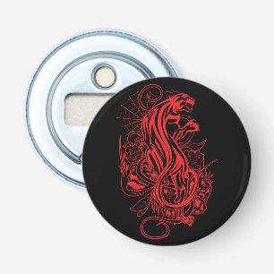 Roter Panther Gothic-Tattoo-Stil Fette Dunkle Neuh Flaschenöffner