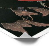 Roter Papagei am Zweig eines Baumes, Jakuchū Poster (Ecke)