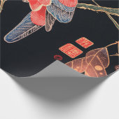 Roter Papagei am Zweig eines Baumes von Ito Jakuch Geschenkpapier (Ecke)