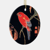 Roter Papagei am Zweig eines Baumes von Ito Jakuch Keramik Ornament (Rechts)