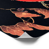 Roter Papagei am Zweig eines Baumes von Ito Jakuch Poster (Ecke)