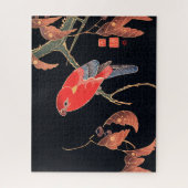 Roter Papagei am Zweig eines Baumes von Ito Jakuch Puzzle (Vertikal)