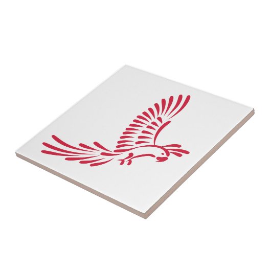 Roter Papagei Fliese (Seite)