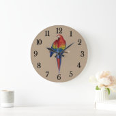 Roter Papagei Große Wanduhr (Zuhause)