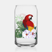 Roter Papagei Tropischer Vogelsittich Dosenglas (Vorderseite)