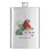 Roter Papagei Tropischer Vogelsittich Flachmann (Vorderseite)