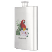 Roter Papagei Tropischer Vogelsittich Flachmann (Links)