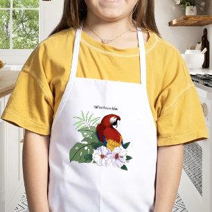 Roter Papagei Tropischer Vogelsittich Kinderschürze