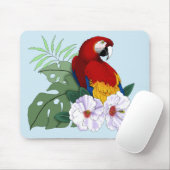 Roter Papagei Tropischer Vogelsittich Mousepad (Mit Mouse)