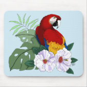 Roter Papagei Tropischer Vogelsittich Mousepad (Vorne)