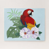 Roter Papagei Tropischer Vogelsittich Puzzle (Horizontal)