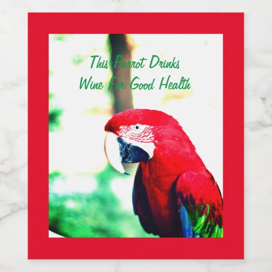 Roter Papagei Weinetikett (Einzelnes Label)