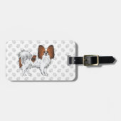 Roter Papillon-Happy Niedlicher Hund mit benutzerd Gepäckanhänger (Vorderseite horizontal)