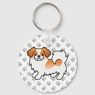 Roter Parti-Farben Tibetan Spaniel Süßer Cartoon-H Schlüsselanhänger