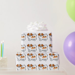 Roter Parti-Farben Tibetan Spaniel Süßer Hund Must Geschenkpapier