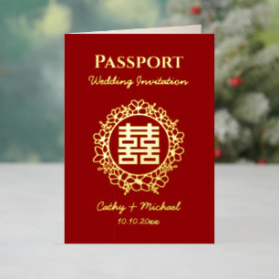 Roter Pass Logo chinesische Hochzeitseinladung
