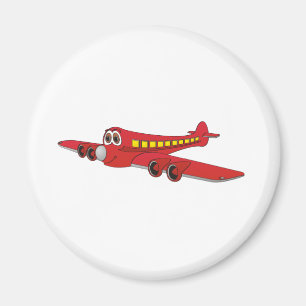 Roter Passagier-Jet-Cartoon Magnet