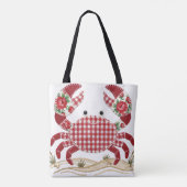 Roter Patchwork-Quilt-Krebs Tasche (Rückseite)