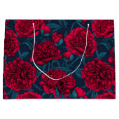 Roter Peelinggarten auf dunkelblau Große Geschenktüte (Vorderseite)