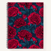 Roter Peelinggarten auf dunkelblau Notizblock (Vorderseite)