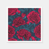 Roter Peelinggarten auf dunkelblau Serviette (Vorderseite)