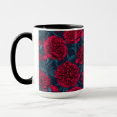 Roter Peelinggarten auf dunkelblau Tasse (Links)