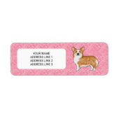 Roter Pembroke Walisischer Corgi auf rosa Herzen m (Vorne)