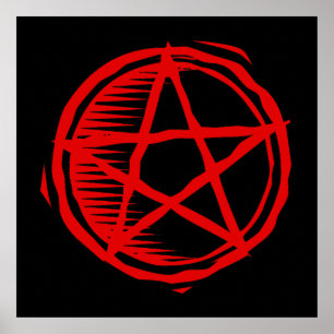 Roter Pentagram Poster