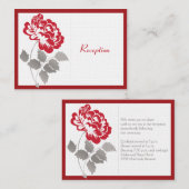 Roter Peony auf Leinenverschlusskarte Begleitkarte (Vorne/Hinten)