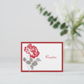 Roter Peony auf Leinenverschlusskarte Begleitkarte (Stehend Vorderseite)