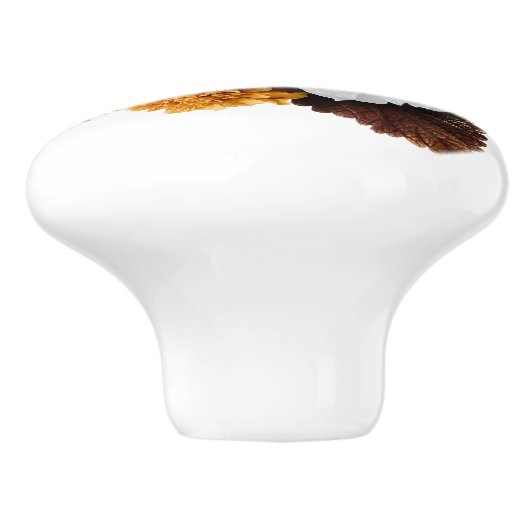 Roter Peony, BlumenBouquet Keramikknauf (Seitenansicht)