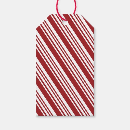 Roter Peppermint Streifen Geschenkanhänger (Vorderseite)