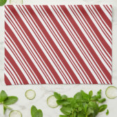 Roter Peppermint Streifen Geschirrtuch (Gefaltet)