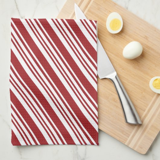 Roter Peppermint Streifen Geschirrtuch (Viertel Falte)
