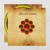 Roter Pergament MON Einladung (Vorne/Hinten)