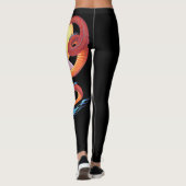 Roter Perlen-Chinese-Drache Leggings (Rückseite)