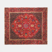 Roter persischer Teppich aus Maschhad Fleecedecke (Vorderseite (Horizontal))