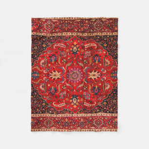 Roter persischer Teppich aus Maschhad Fleecedecke