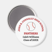 Roter personalisierter Baseballspieler der High Sc Magnet (Vorderseite/Rückseite)