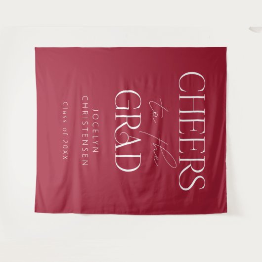 Roter Personalisierter Beifall für den Hintergrund Wandteppich (Vorderseite (Horizontal))