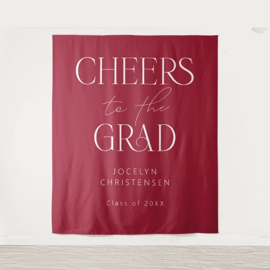 Roter Personalisierter Beifall für den Hintergrund Wandteppich (Vorderseite)