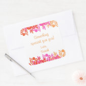 Roter personalisierter Geschenk-mit Quadratischer Aufkleber (Umschlag)