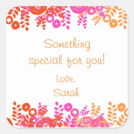 Roter personalisierter Geschenk-mit Quadratischer Aufkleber